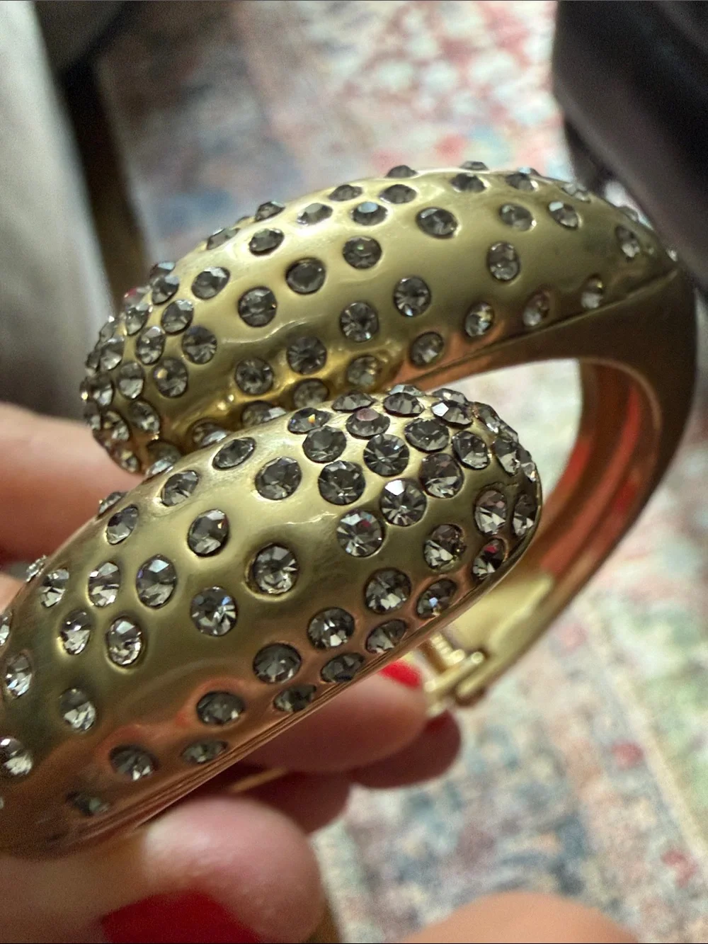 Lia Sophia matte gold hinged bangle bracelet